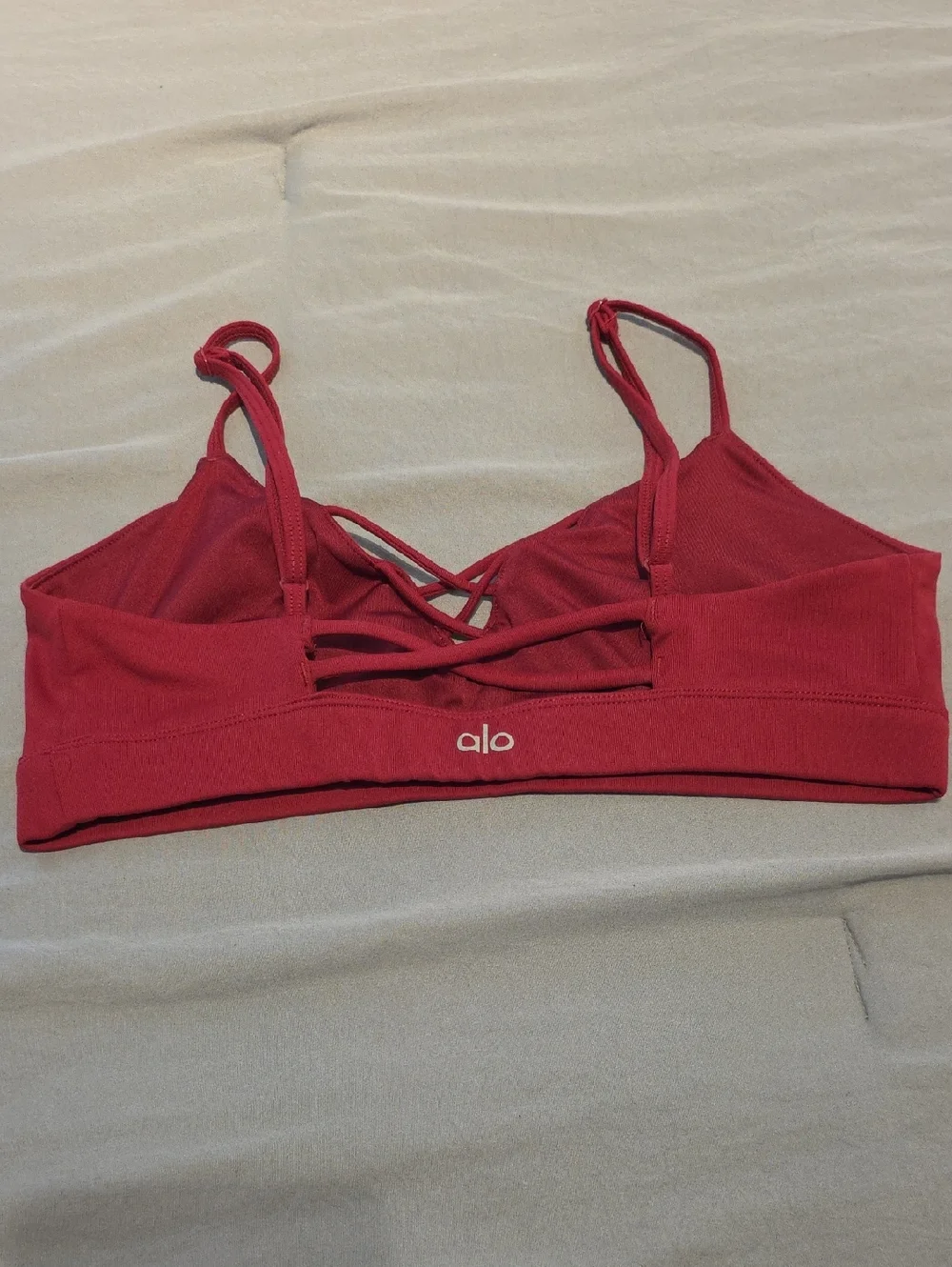 ALO Red Crisscross Strappy Sports Bra